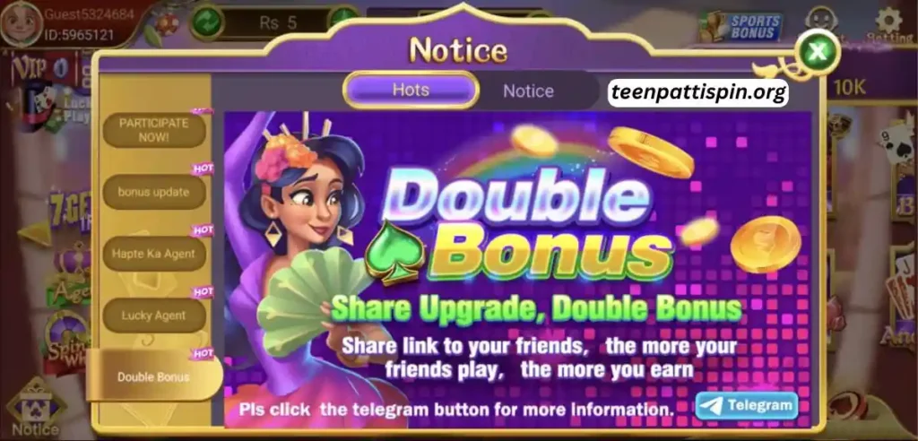 Teen Patti Spin Double Bonus